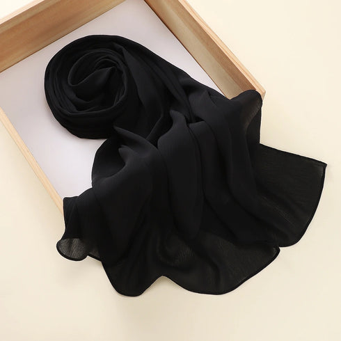 Matte Chiffon Hijab - Black