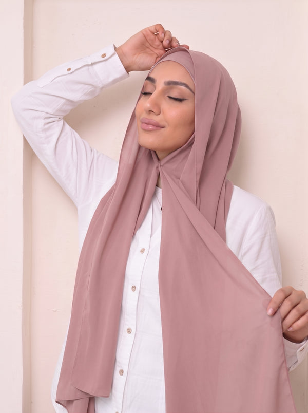 Built-in Magnet Hijab - Blush Pink