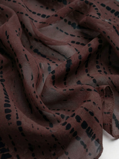 Tie & Dye Printed Hijab - Chocolate Brown