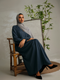 Relaxed Zip Maxi Abaya - Charcoal Grey