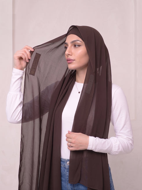 Built-in Magnet Hijab - Espresso