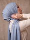 Organic Bamboo Jersey Hijab - Denim Blue