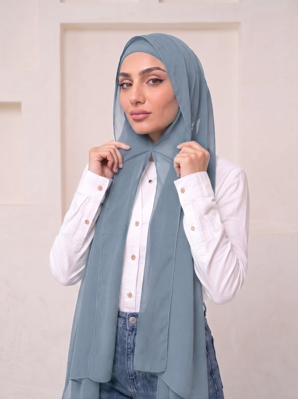 Built-in Magnet Hijab - Graphite