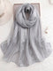 Cotton Mesh Stripe Hijabs - Grey
