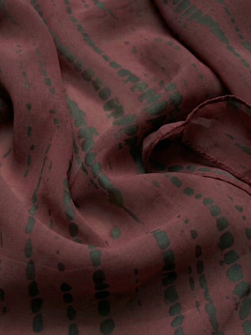 Tie & Dye Printed Hijab - Maroon