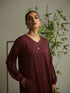 Relaxed Zip Maxi Abaya - Maroon