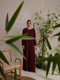Relaxed Zip Maxi Abaya - Maroon