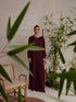 Relaxed Zip Maxi Abaya - Maroon