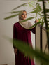 Relaxed Zip Maxi Abaya - Maroon