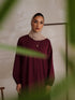 Relaxed Zip Maxi Abaya - Maroon