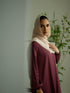 Relaxed Zip Maxi Abaya - Maroon