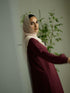 Relaxed Zip Maxi Abaya - Maroon