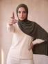 Organic Bamboo Jersey Hijab - Olive Green