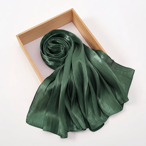 Aura Silky Organza Hijab - Pakistan Green