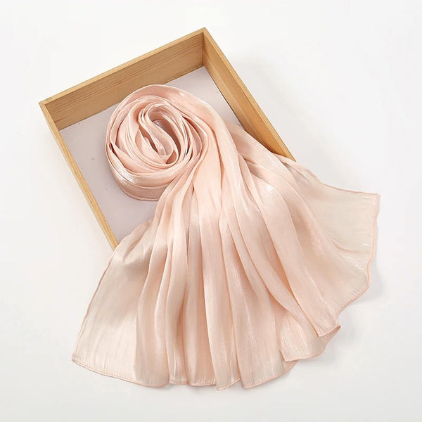 Aura Silky Organza Hijab - Peach Pink