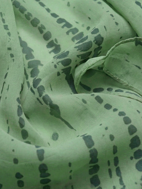 Tie & Dye Printed Hijab - Pistachio Green