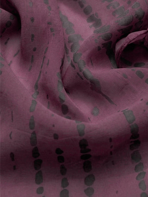 Tie & Dye Printed Hijab - Plum Purple