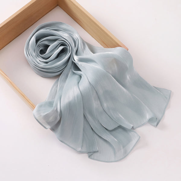 Aura Silky Organza Hijab - Light Steel Blue
