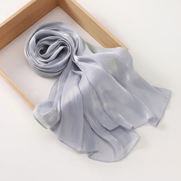 Aura Silky Organza Hijab - Shadow Silver