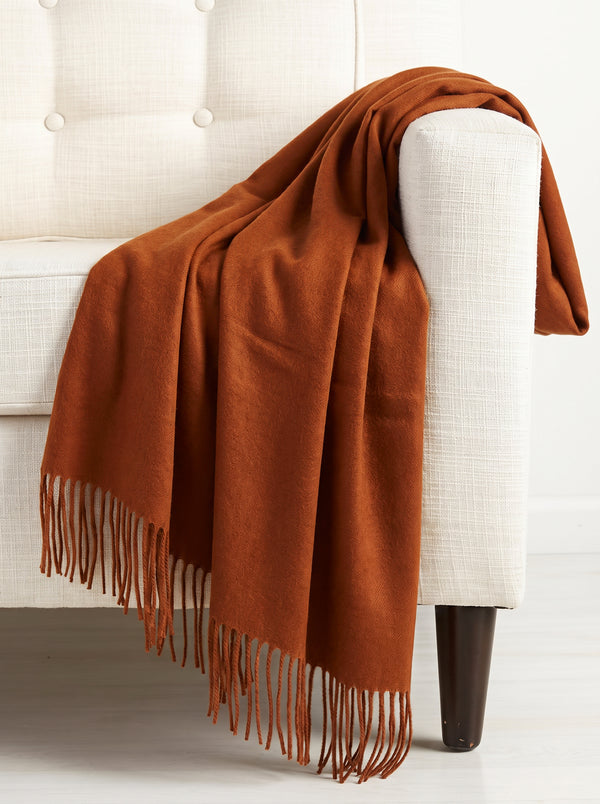 Plain Cashmere Scarves - Rust
