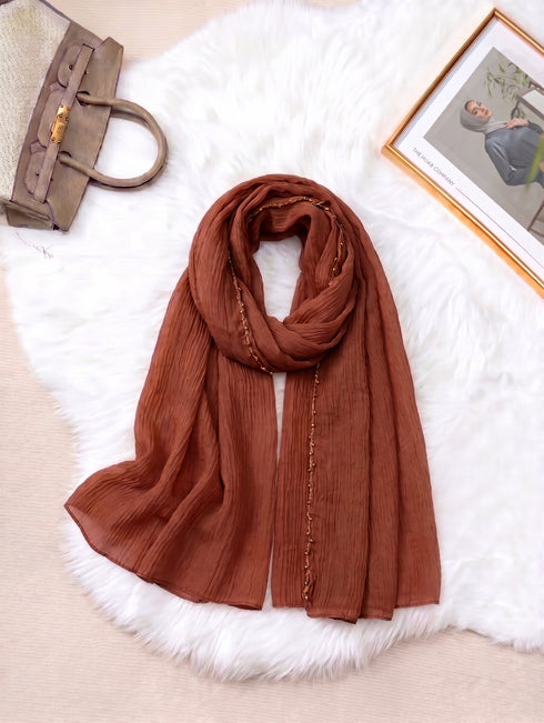 Zareen Lawn Hijab - Rust