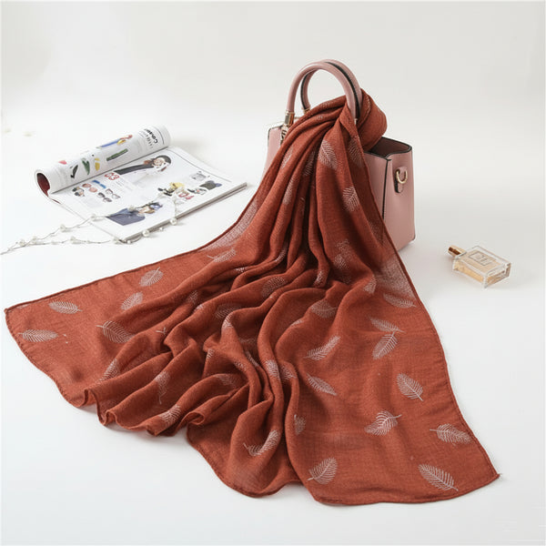 Leaf Me Alone Hijab - Rust