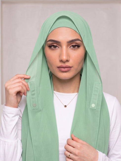 Built-in Magnet Hijab - Seagreen