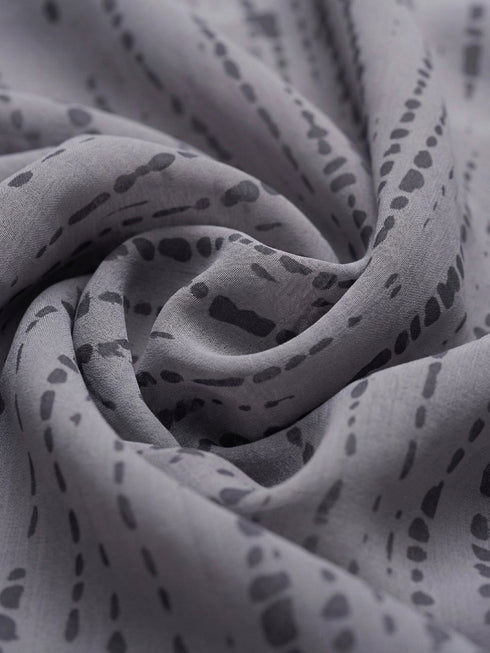 Tie & Dye Printed Hijab - Silver