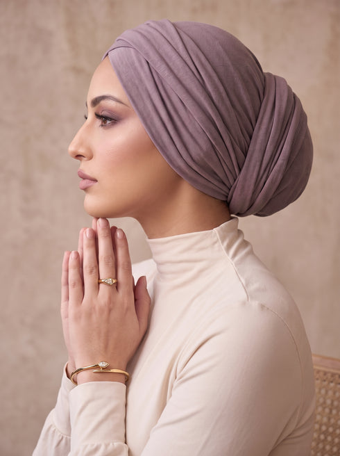 Organic Bamboo Jersey Hijab - Taupe Pink