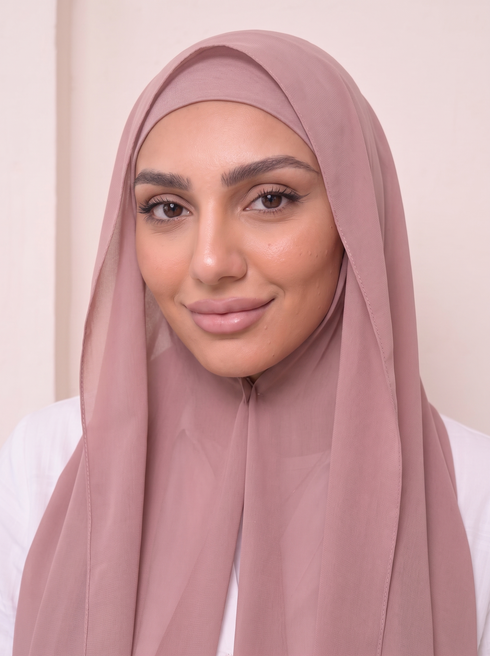 Built-in Magnet Hijab - Blush Pink
