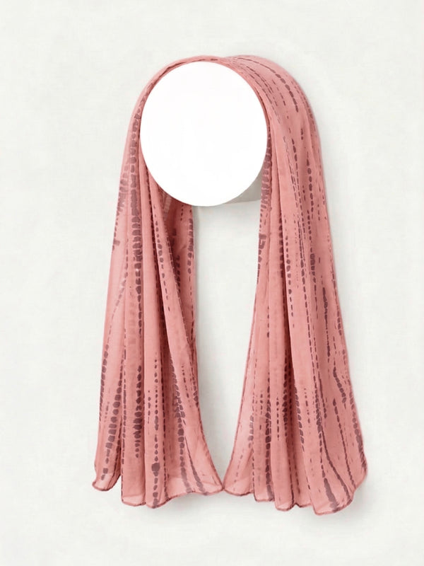 Tie & Dye Printed Hijab - Watermelon