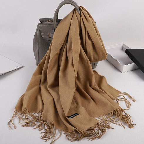 حجاب كشمير سادة - سمرة صيفية