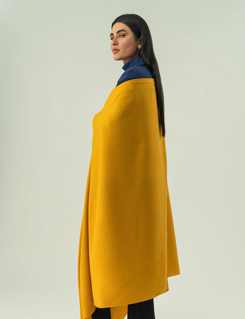 Woolen Cashmere Shawl - Mustard