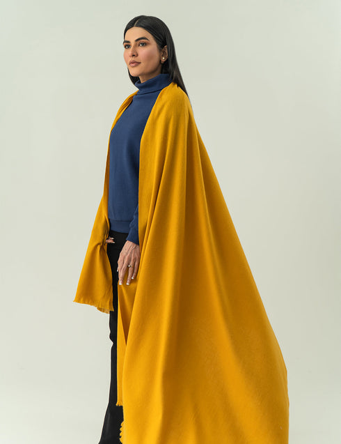 Woolen Cashmere Shawl - Mustard