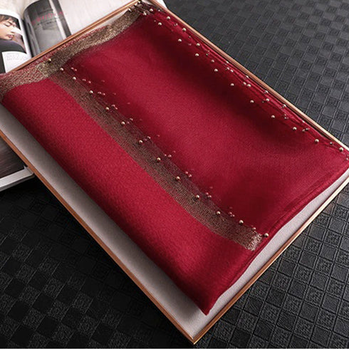 Luxe Pearls - Cherry Printed Silks - The Hijab Company
