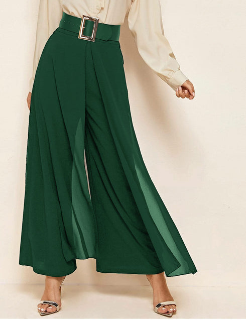 Formal Pant with Belt - Green - The Hijab Company