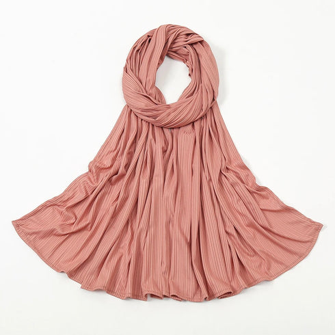 Ribbed Jersey Hijabs - Coral