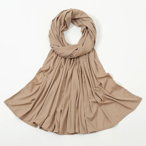 Ribbed Jersey Hijabs - Chestnut