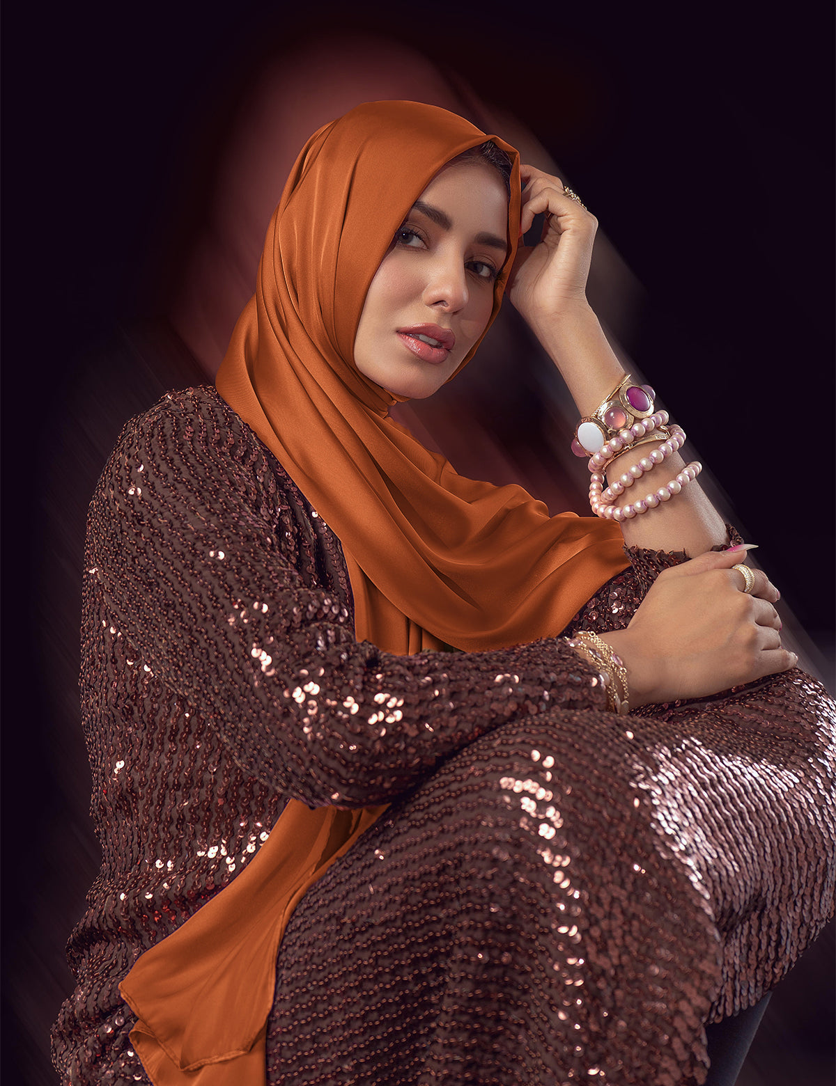 Silk Scarf Rust Colored Shawl Rust Orange Pashmina Shawl In