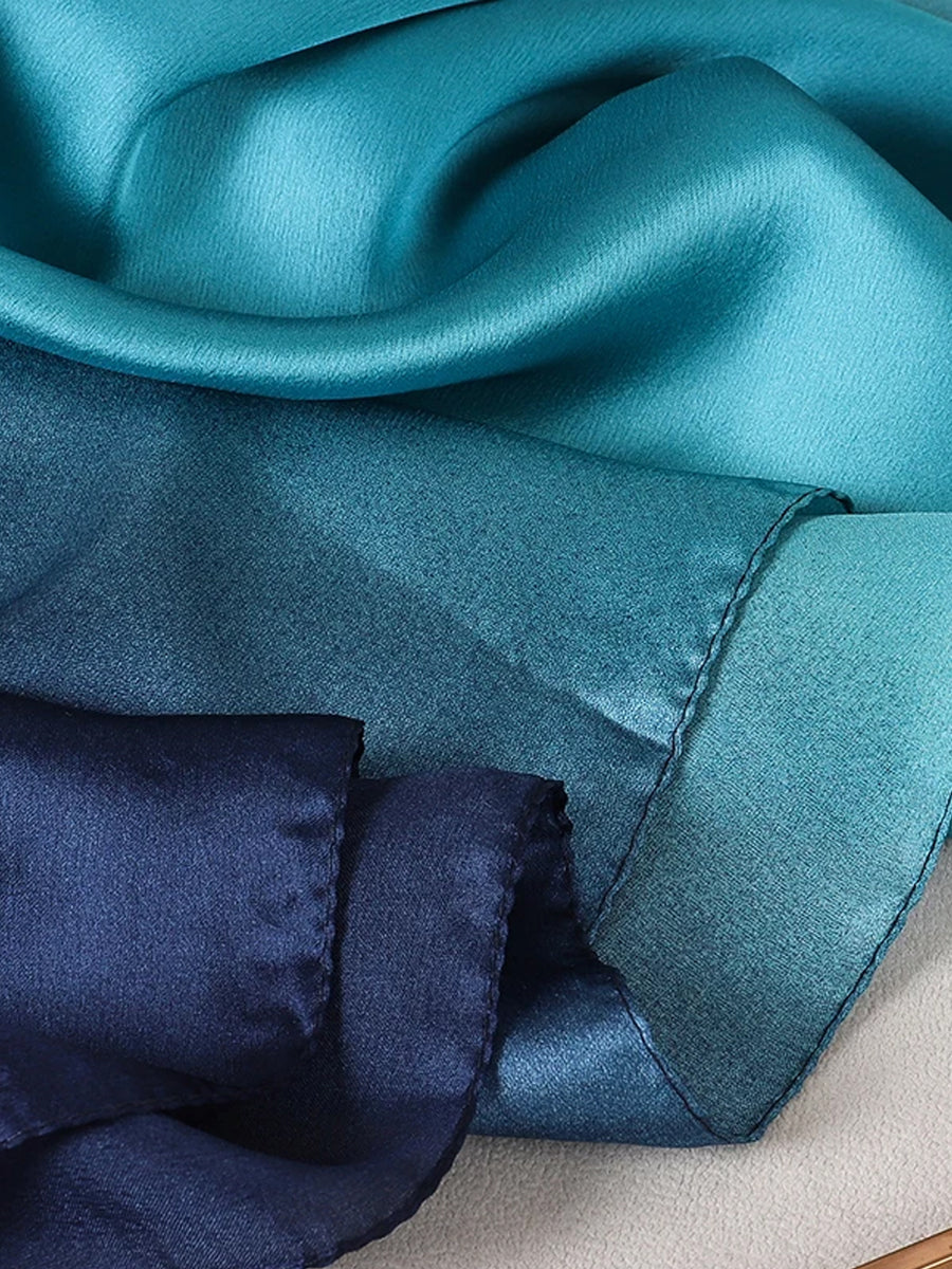 Ombre silk hijabs and scarves online in Teal colour online The Hijab